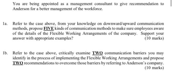 You are being appointed as a management