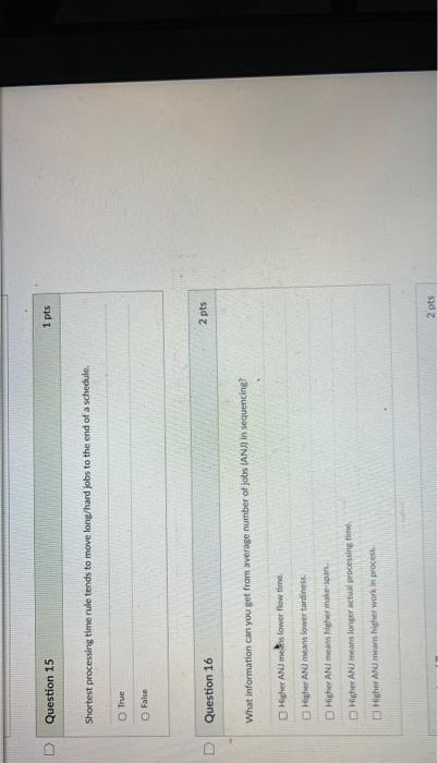 15,16 please Question 15 1 pts Shortest