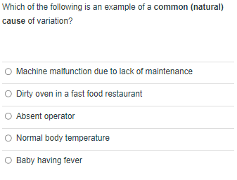 Which of the following is an example of a common