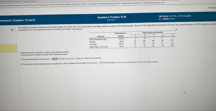 8 lb bags 23% allowance standrad time 85.54