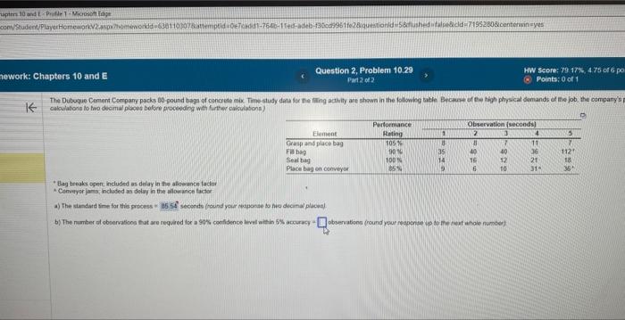 8 lb bags 23% allowance standrad time 85.54