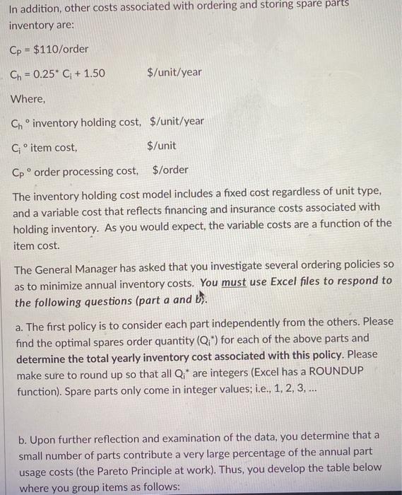Develop an Excel based solution to the following