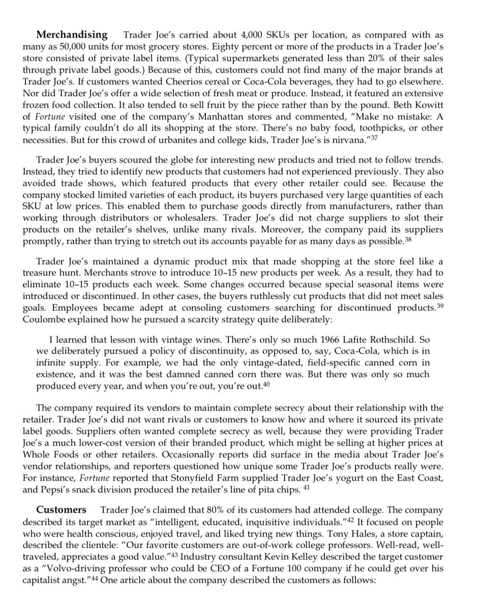 How would you modify Trader Joes strategy moving