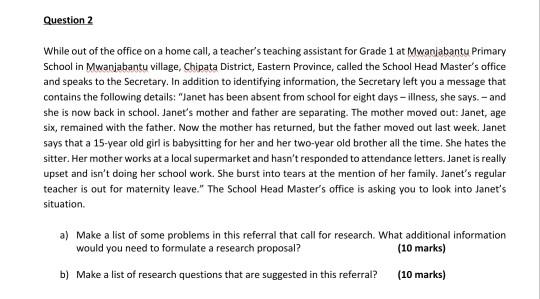 Question 2 While out of the office on a home