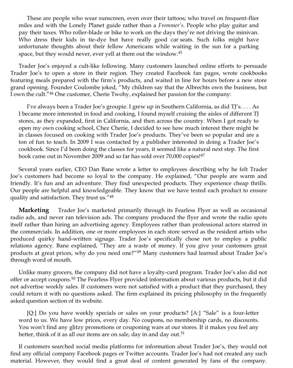 How would you modify Trader Joes strategy moving