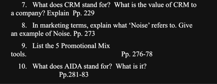 7. What does CRM stand for? What is the value of