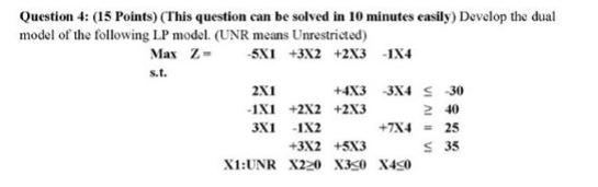 Question 4: (15 Points) (This question can be