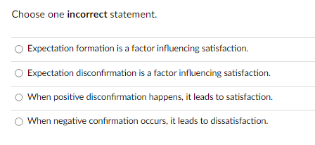 Choose one incorrect statement. Expectation