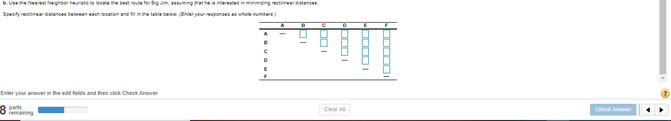 I need specifying rectilinear distances between