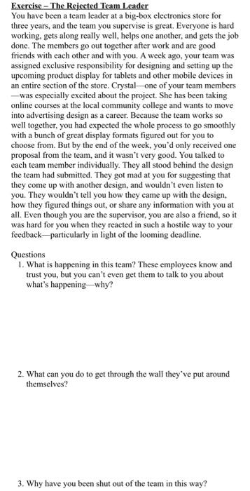 please help me answer this question Exercise -