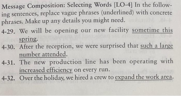 Message Composition: Selecting Words [LO-4] In