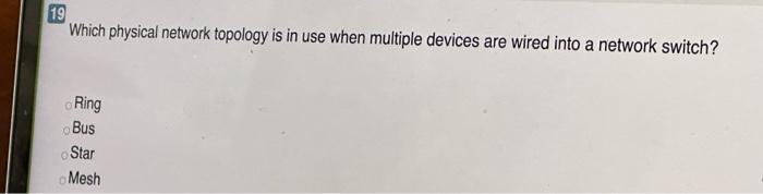 Which physical network topology is in use when