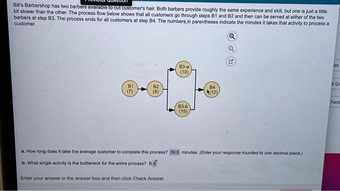please answer c. Bill's Barbershop has two