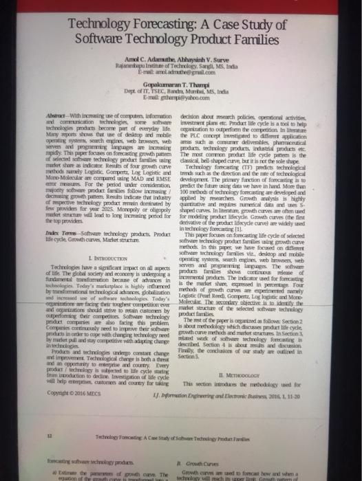 ( technology forecasting) can u tell me what