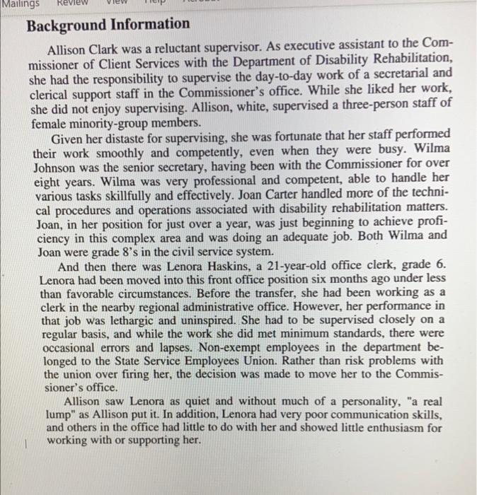 Allison Clark was a reluctant supervisor. As