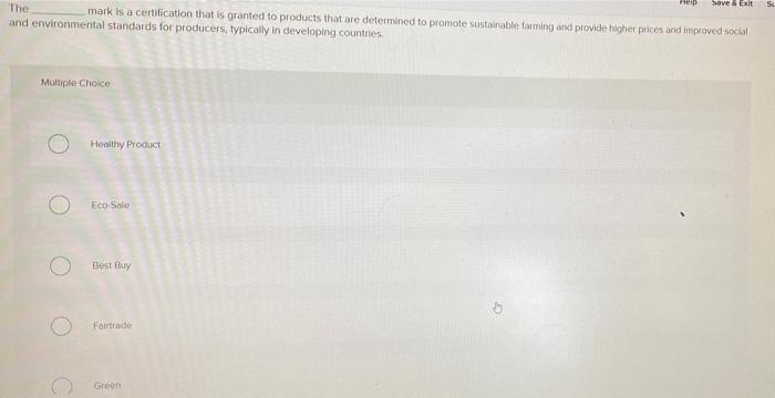 Sove Exit The mark is a certification that is