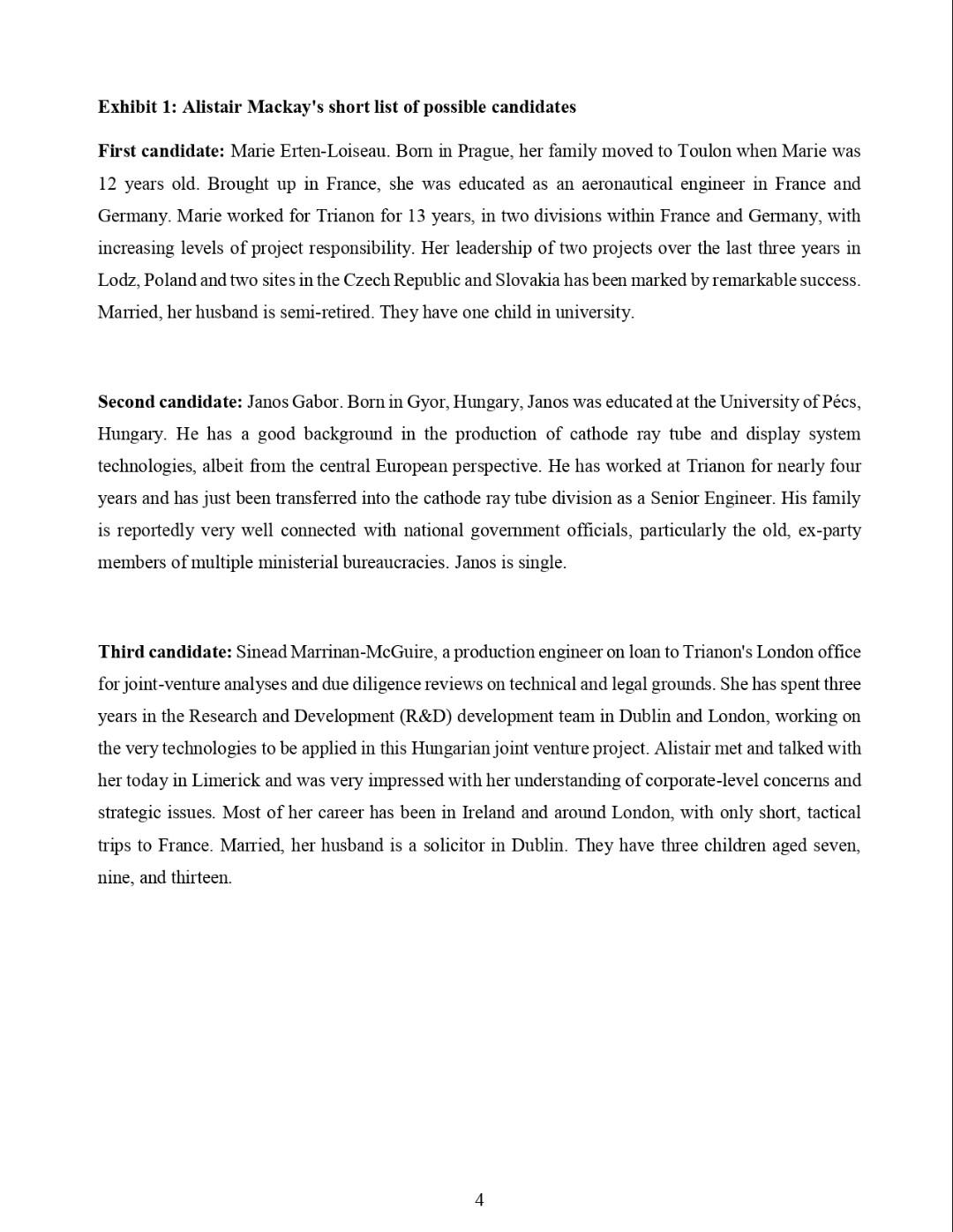 1. Based on the above case study, summarize the