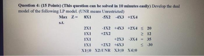 Question 4: (15 Points) (This question can be