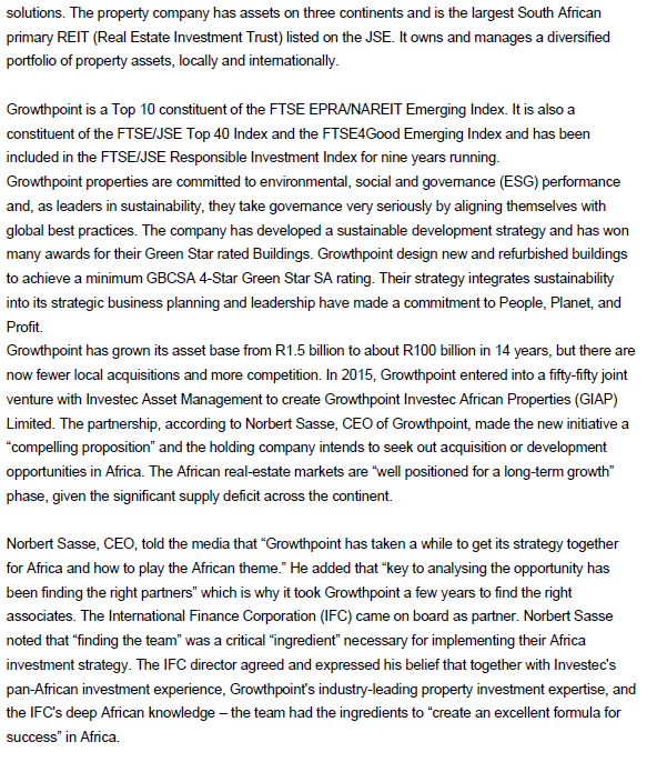 Read the following case study and answer the