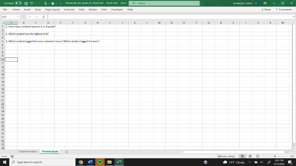 9 Using the data in the table, insert a
