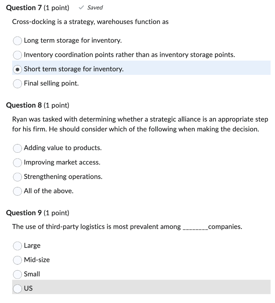 Cross-docking is a strategy, warehouses function