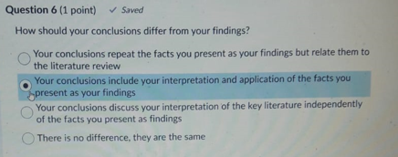 Question 6 (1 point) Saved How should your