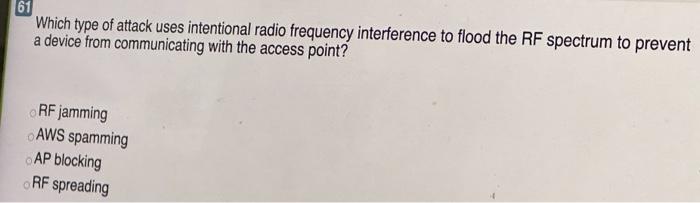 62 Which term describes a connection from one