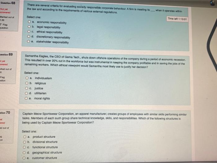 Question 68 There are several crted for