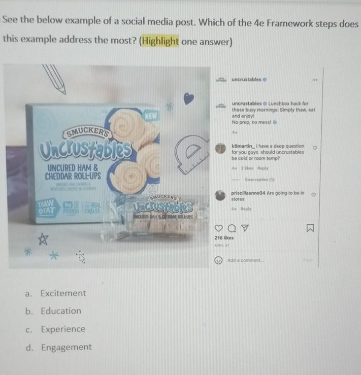 please explain See the below example of a social