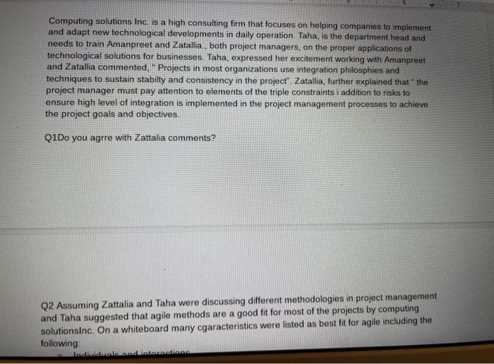 answer all parts please Computing solutions Inc.