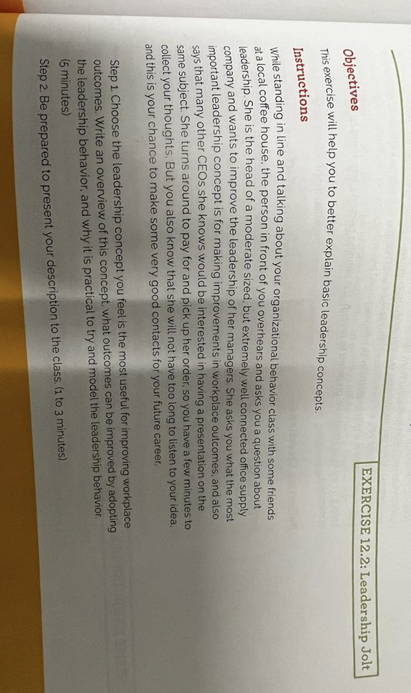 1. How did framing a description of a leadership