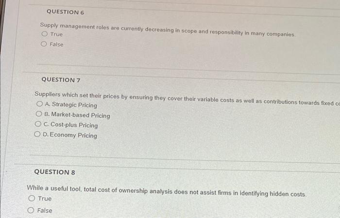Supply management roles are currently decreasing