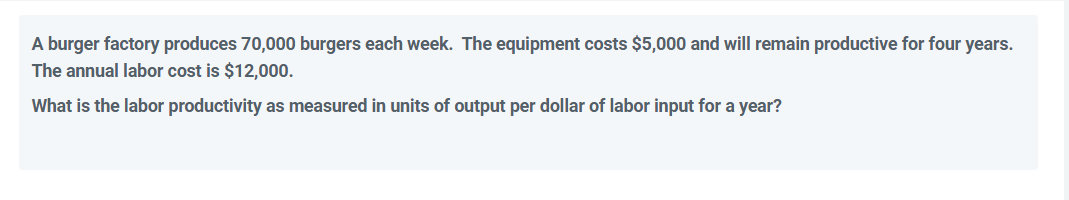 A burger factory produces 70,000 burgers each