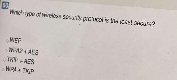 Which type of wireless security protocol is the