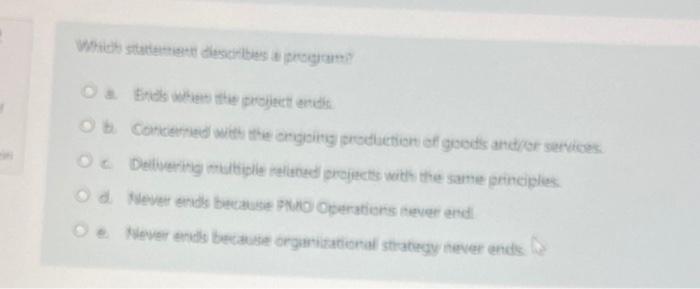 Einds when the project andis be concerned with