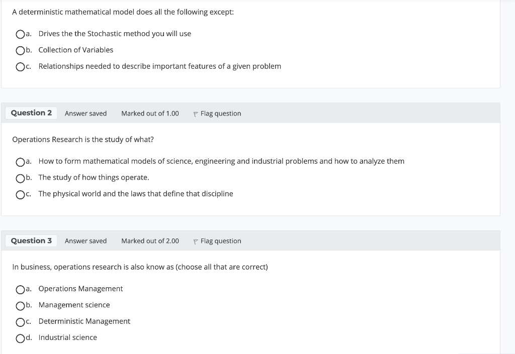 A deterministic mathematical model does all the
