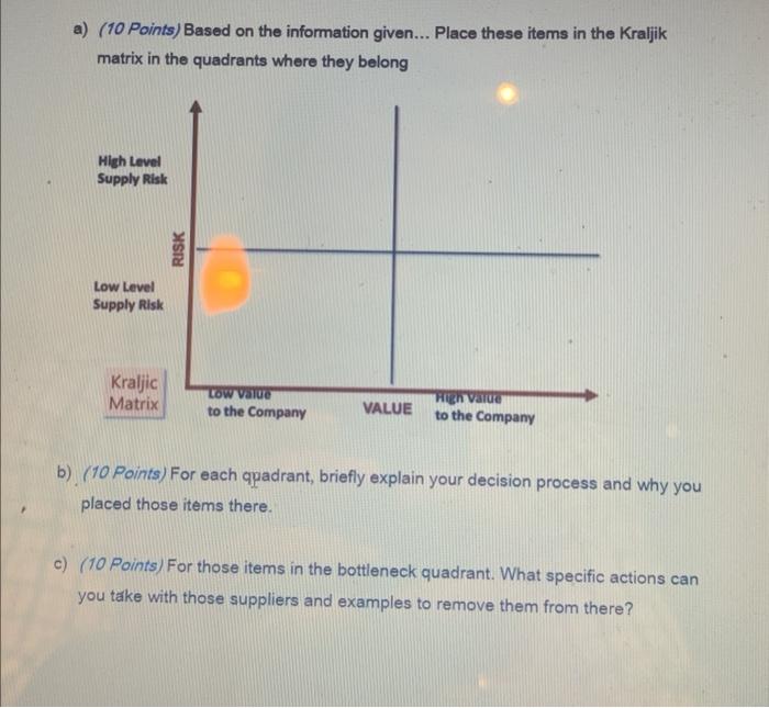 a) (10 Points) Based on the information given...