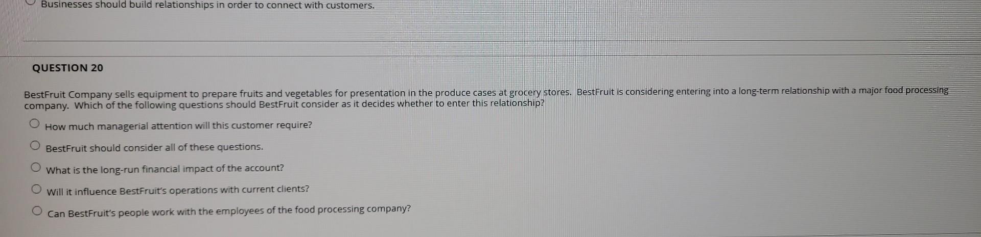 QUESTION 8 How does the business market differ