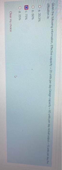 Given the following information, Effective