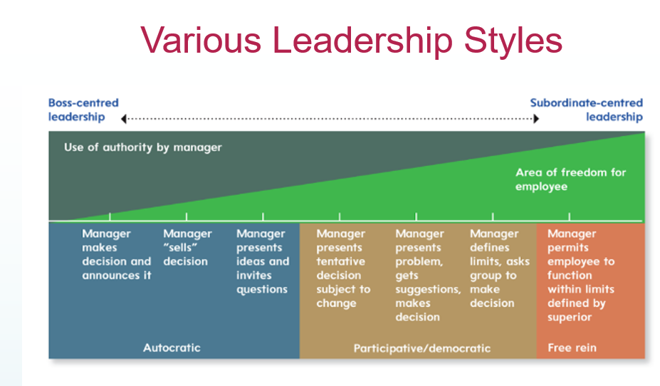 Explain the differences between leaders and