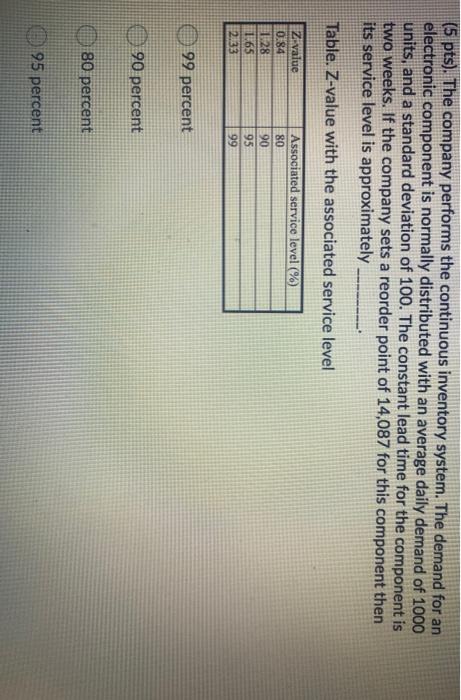 (5 pts). The company performs the continuous