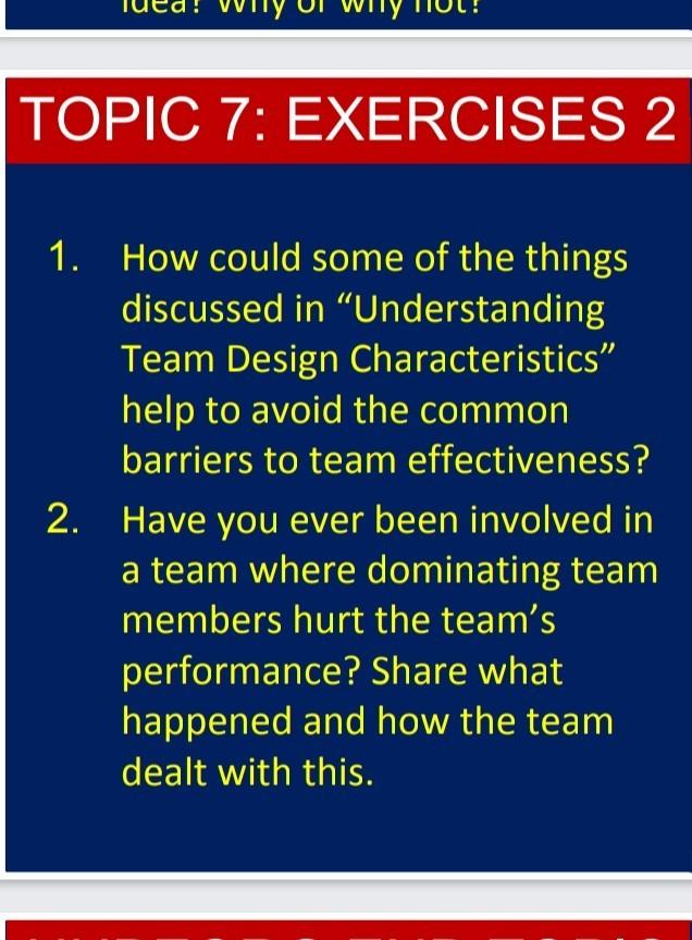 wity TOPIC 7: EXERCISES 2 1. 2. How could some of