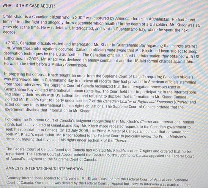 CASE STUDY INFO 1. Do you agree with the supreme