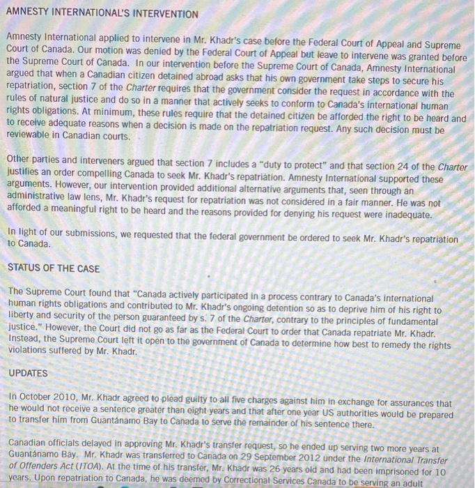 CASE STUDY INFO 1. Do you agree with the supreme