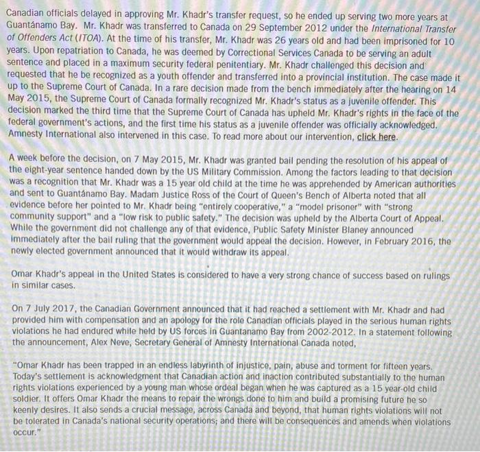 CASE STUDY INFO 1. Do you agree with the supreme