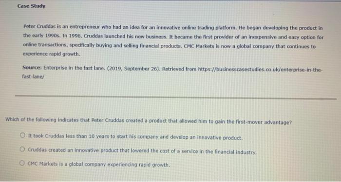 Case Study Peter Cruddas is an entrepreneur who