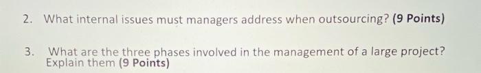 2. What internal issues must managers address