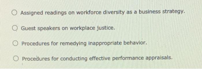 O Assigned readings on workforce diversity as a