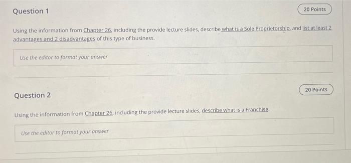 Using the information from Chapter 26 , including