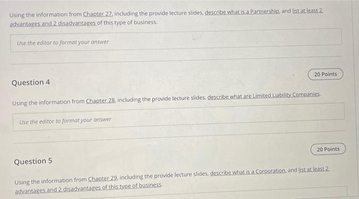 Using the information from Chapter 26 , including